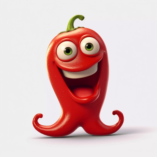 Zdjęcie słodki pieprz chilli szczęśliwa postać z kreskówek