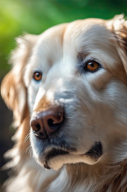 Słodki pies Golden Retriever Słodki pies wśród kwiatów