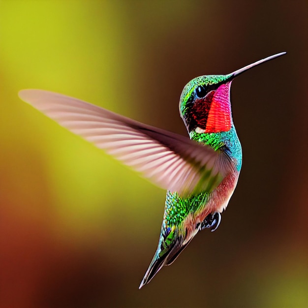 Słodki Ptak Z Kolibra Z Kolorowym Upierzeniem Z Bliska