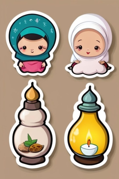 Zdjęcie słodki ramadhan sticker pack iftar party