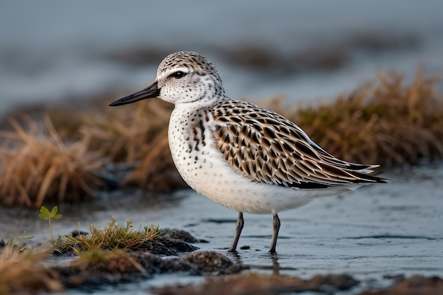 Zdjęcie słodki sandpiper szukający jedzenia.