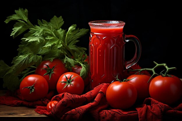 Słodki sok pomidorowy Fotografia soku pomidorowego
