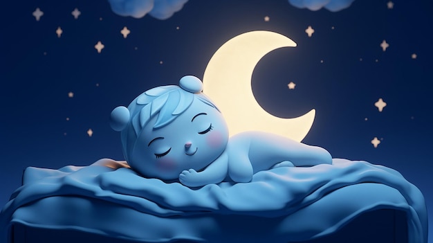 Zdjęcie słodki śpiący księżyc