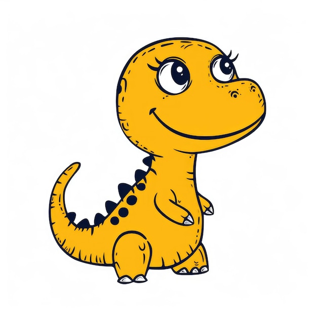 Słodki styl rysowania dinozaurów z kreskówek