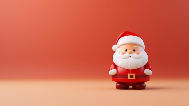 Słodki Święty Mikołaj na minimalistycznym tle z przestrzenią do kopiowania