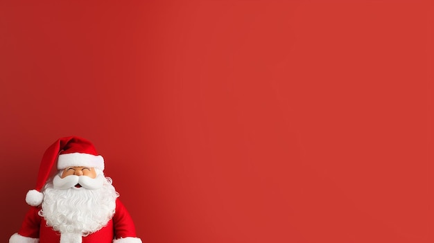 Słodki Święty Mikołaj na minimalistycznym tle z przestrzenią do kopiowania