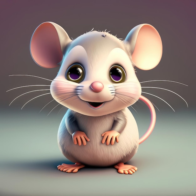 Słodki uśmiech myszy 3d postać