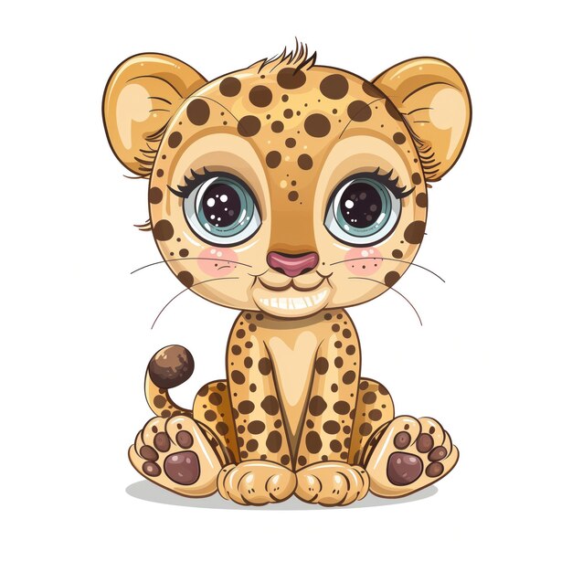 Zdjęcie słodki zabawny kreskówkowy cheetah ilustracja dla dzieci książka generatywna ai