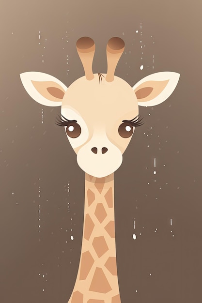Słodkie dziecko żyrafa ilustracja na jasnobrązowym tle