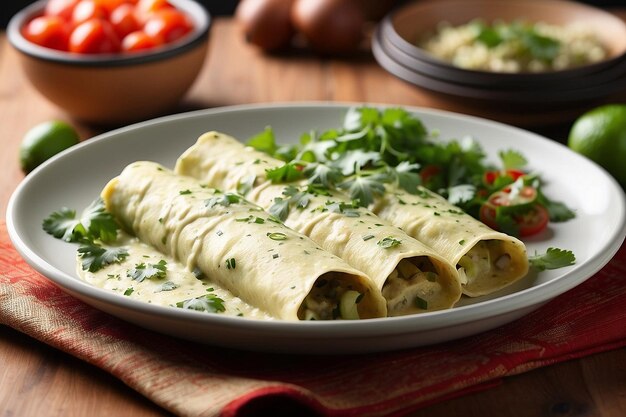 Słodkie enchiladas verdes ar c