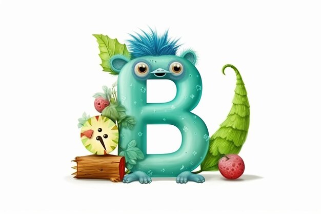 Słodkie kolorowe przedmioty alfabet A B C dla dzieci