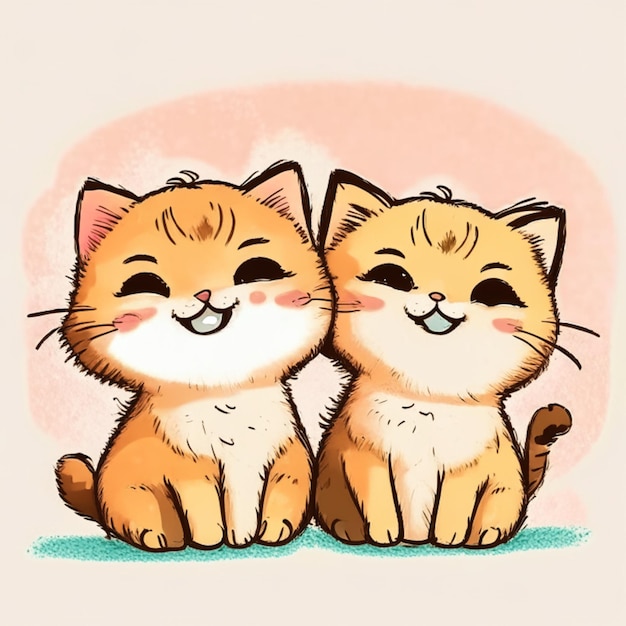 Słodkie koty, szczęśliwe koty.
