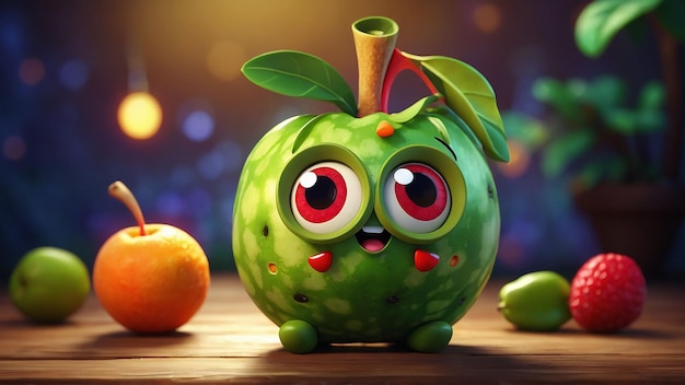 Słodkie owoce z kreskówek 3D