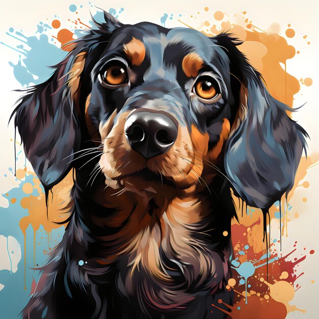 Słodkie psy, kolorowe portrety