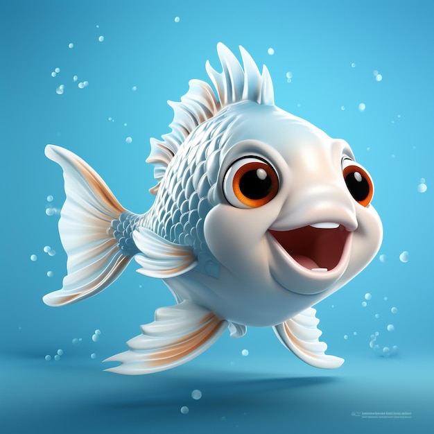 Słodkie ryby z kreskówek 3D