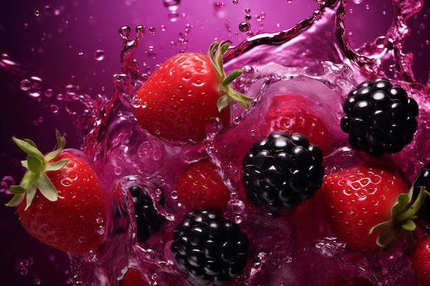Słodkie świeże jagody z odświeżającą odrobiną wody