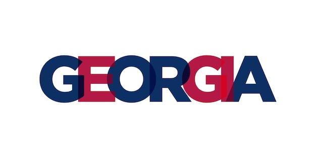 Slogan Georgia USA logo Ameryki z graficznymi literami miast dla druku i strony internetowej