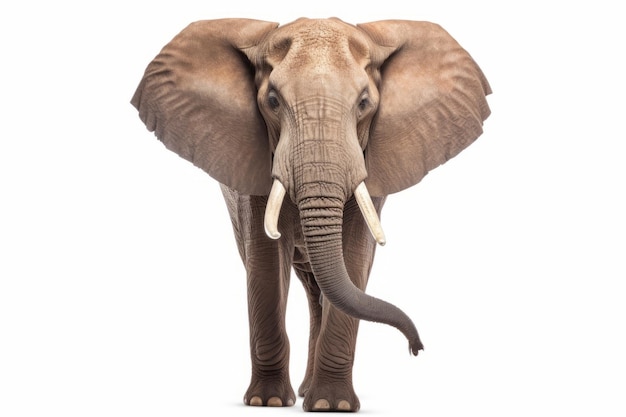 Słoń afrykański na białym tle