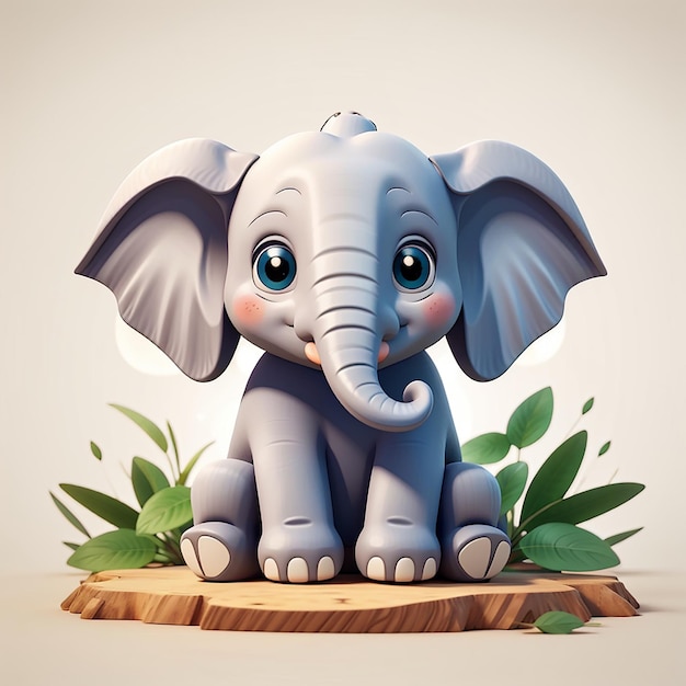 Słoń siedzący kreskówka ikonka wektorowa ilustracja ikona przyrody zwierzęca koncepcja odizolowana płaska