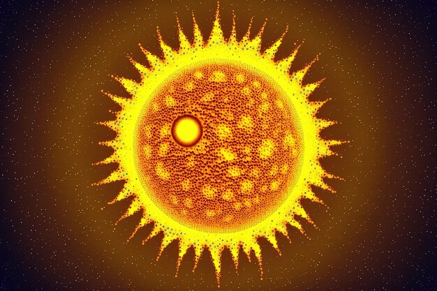 Słońce ilustracja sztuka cyfrowa