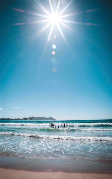 Słońce uderza na australijską plażę