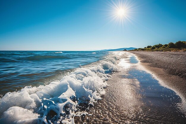 Zdjęcie słoneczny letni dzień na plaży podróży i przygód