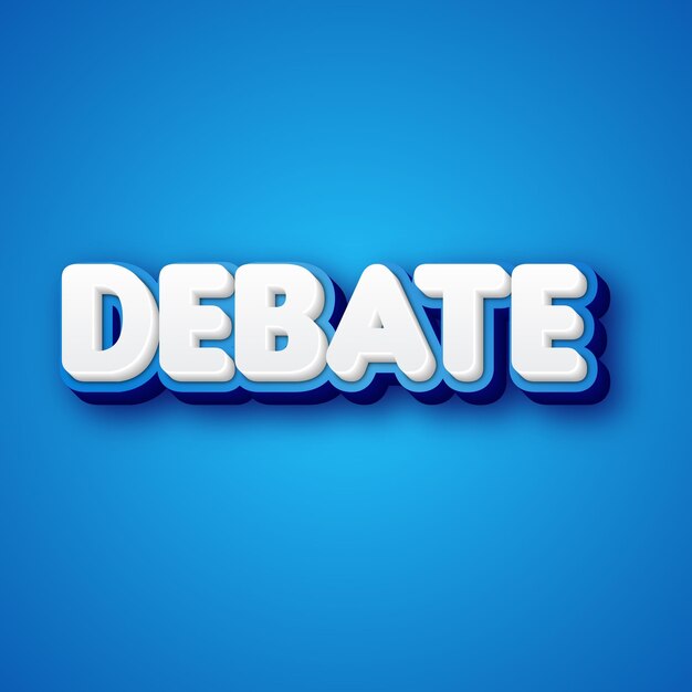 Zdjęcie słowa debaty tekst czysty niebieski biały jasne kolory zdjęcie