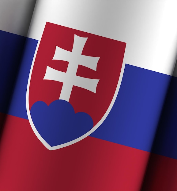 Słowacja Flaga Dramatyczne Tło Pełne