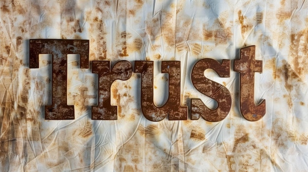 Zdjęcie słowo trust stworzone w vintage typography