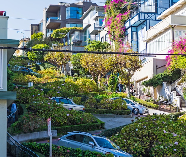 Słynna na całym świecie ulica Lombard w San Francisco