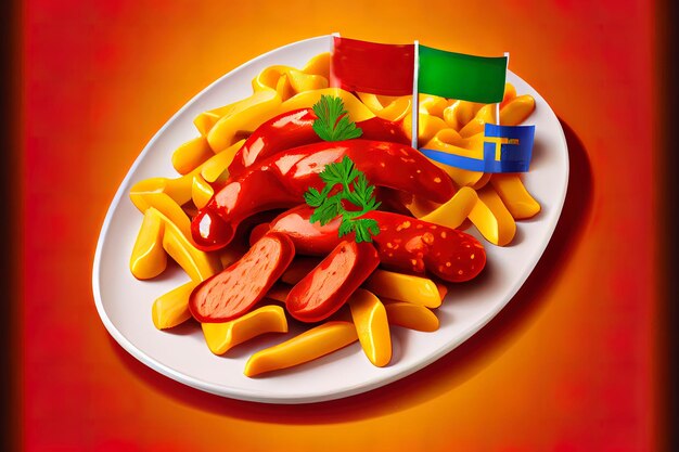 Smaczne dania kuchni europejskiej Currywurst