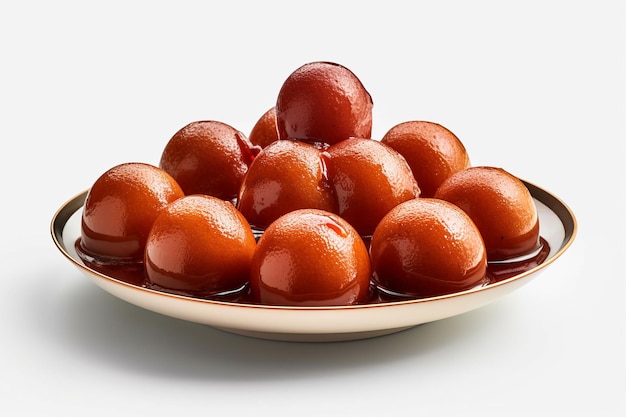 Smaczne gulab jamuns na białym tle