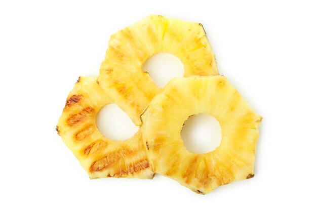 Smaczny Ananas Z Grilla Na Białym Tle.