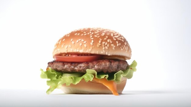 Zdjęcie smaczny burger wołowy ilustracja generatywna aixd