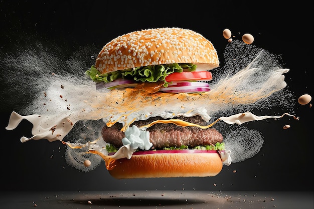 Smaczny generatywny burger ai