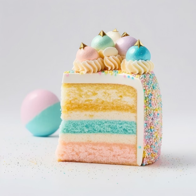 Smaczny tort urodzinowy dla dzieci Ilustracja AI Generative