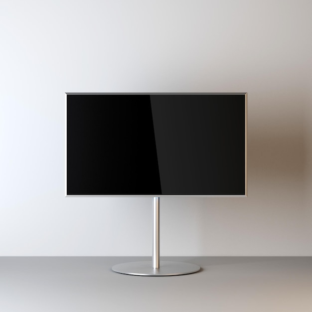 Smart TV Mockup na metalowym stojaku renderowania 3d