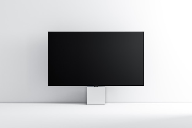 Smart TV Mockup stojąca w białym pokoju renderowania 3d