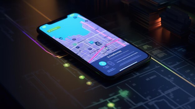 Smartfon z mapą na ekranie