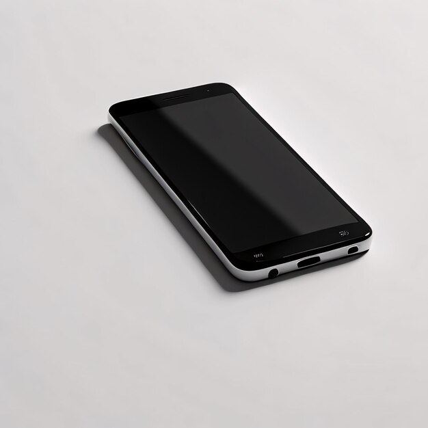 Smartfon z pustym ekranem na białym tle ilustracja 3D