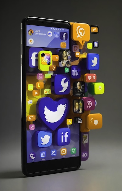 Smartfony oglądane z boku z mediami społecznościowymi