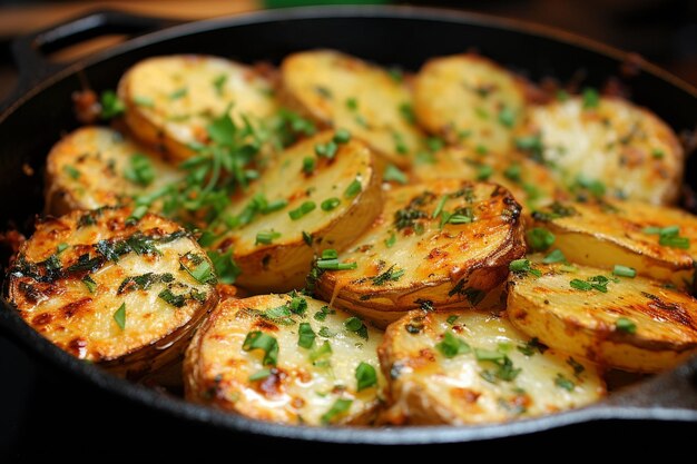 Smażone ziemniaki z czosnkiem i parmesanem świeże z pieca