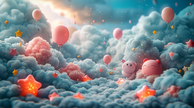 Zdjęcie Śmierdząca 3d urocza kawaii scene bouncing wallpaper