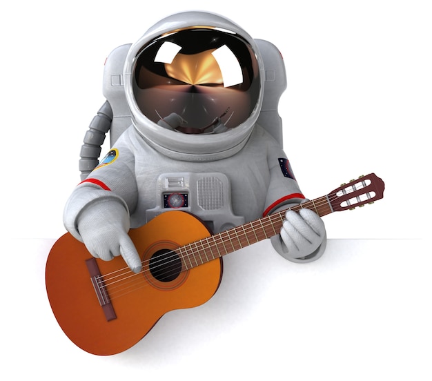 Śmieszne Astronauta Ilustracja 3d