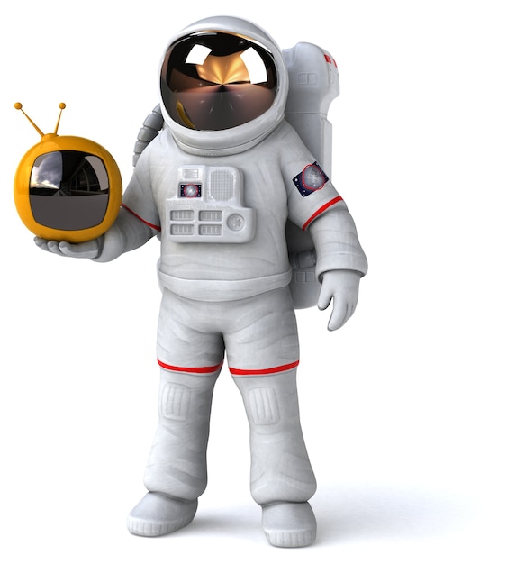 Zdjęcie Śmieszne astronauta ilustracja 3d