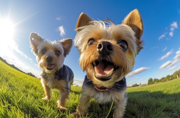 Śmieszne psy Yorkshire Terrier