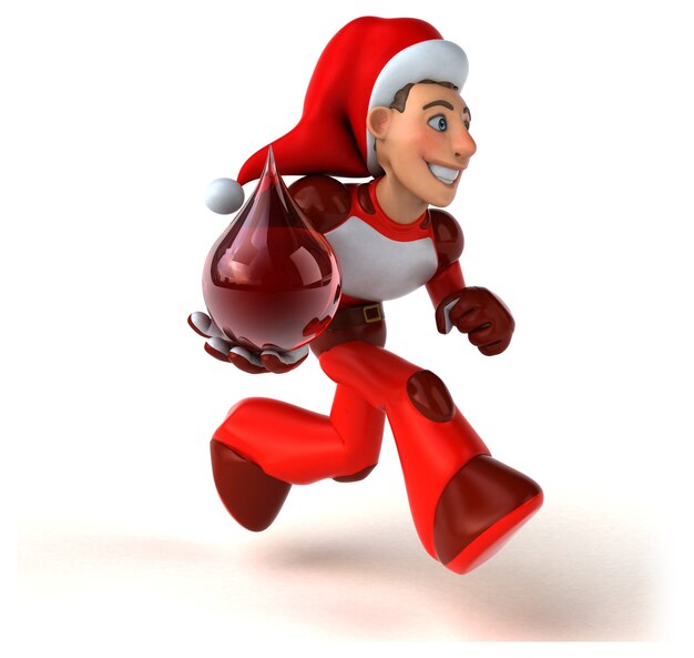 Śmieszne Super Święty Mikołaj ilustracja 3D