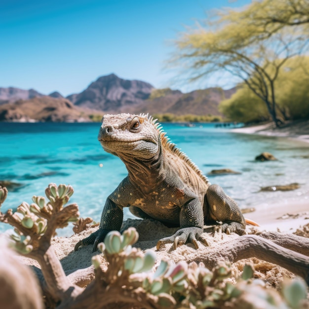 Śmieszny widok w indonezyjskim Parku Narodowym Komodo