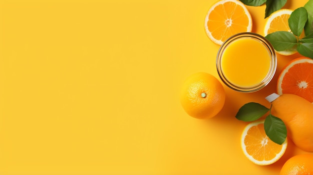 Smoothie lub sok warzywny z pomarańczami marchewkowymi na żółtym tle
