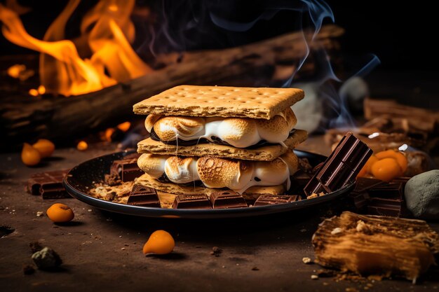 Zdjęcie smores smaczny deserowy tło